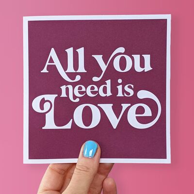 Todo lo que necesitas es tarjeta de amor