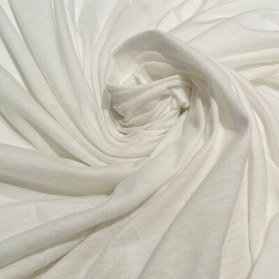JERSEY T-SHIRT 100% COTON BLANC CASSÉ - coupon de tissu de 3 mètres