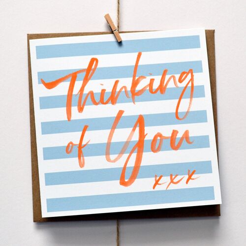 Thinking Of You Blue Breton Stripe Card