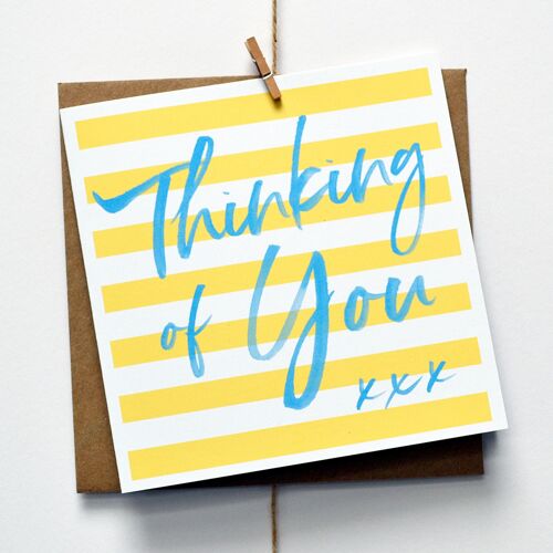 Thinking Of You Yellow Breton Stripe Card