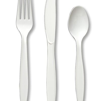 Plastic Premium Cutlery White Assorted
