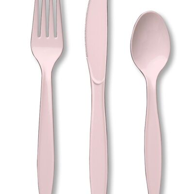 Plastic Premium Cutlery Classic Pink Assorted