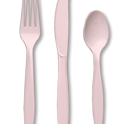 Plastic Premium Cutlery Classic Pink Assorted