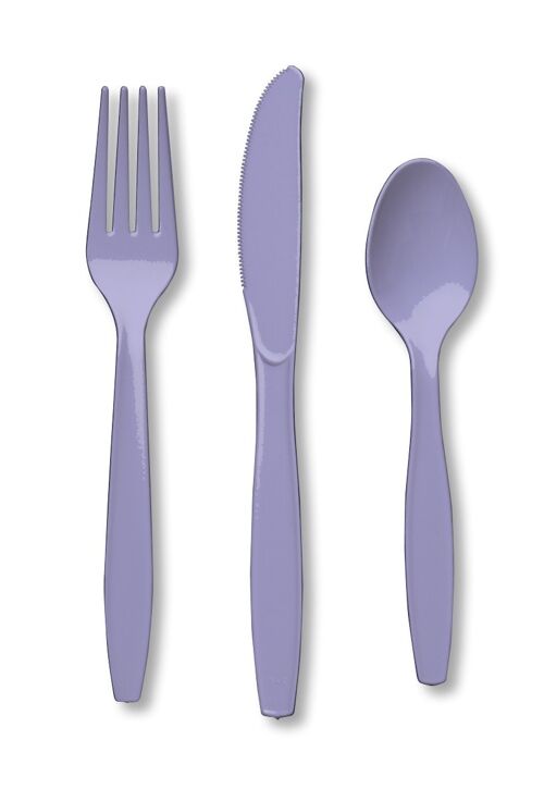 Plastic Premium Cutlery Luscious Lavender Assorted