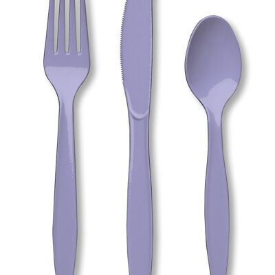 Plastic Premium Cutlery Luscious Lavender Assorted