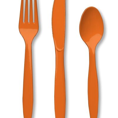 Plastic Premium Cutlery Sunkissed Orange Assorted