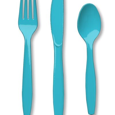 Plastic Premium Cutlery Bermuda Blue Assorted