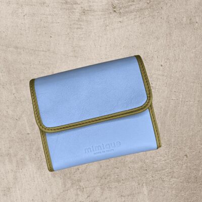Sky blue & olive wallet