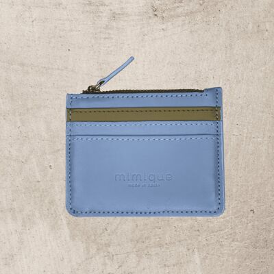 Sky blue & olive wallet card holder