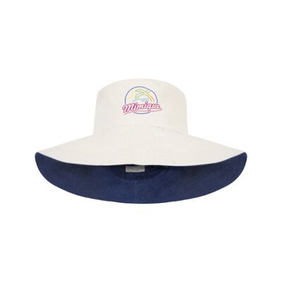 Sombrero de playa reversible vaquero & hueso con logo mimique palmera