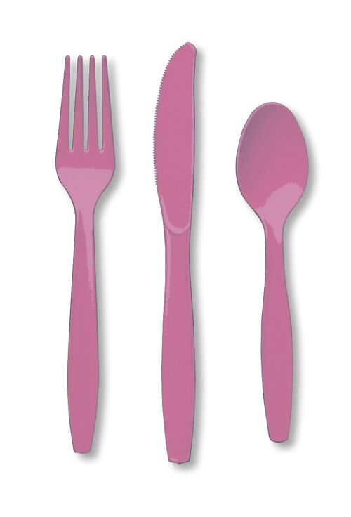 Plastic Premium Cutlery Candy Pink Assorted