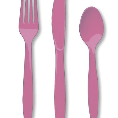 Plastic Premium Cutlery Candy Pink Assorted