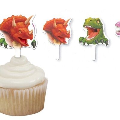Décorations pour cupcakes Dino Blast