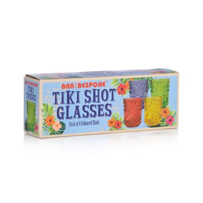 Bar Maßgeschneiderte farbige Tiki-Schnapsgläser, 4er-Pack