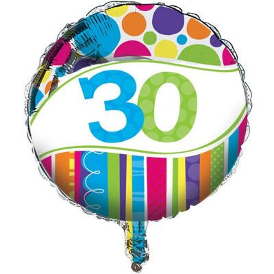 Globo metalizado brillante y audaz Edad 30