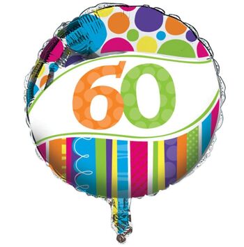 Ballon aluminium lumineux et audacieux 60 ans