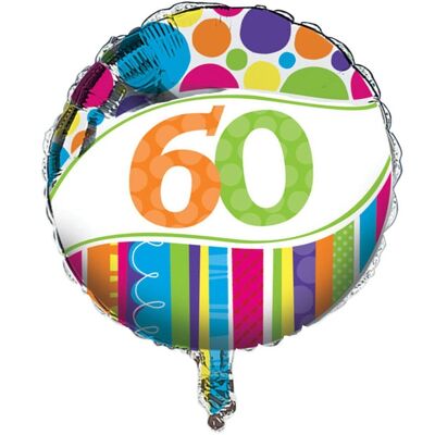 Ballon aluminium lumineux et audacieux 60 ans