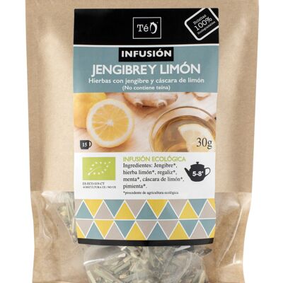 ORGANIC GINGER AND LEMON INFUSION 15 bags 30 g TEA