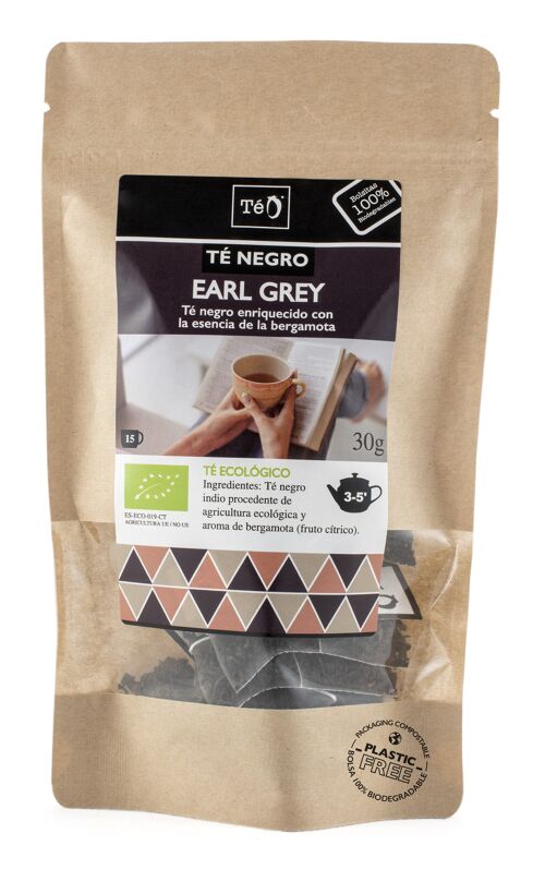 TÉ NEGRO EARL GREY ECO 15 bolsas 30 g TÉO