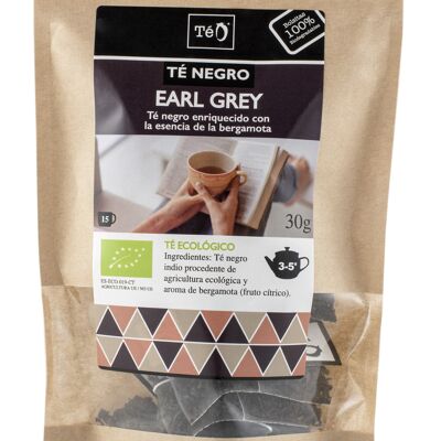 TÉ NEGRO EARL GREY ECO 15 bolsas 30 g TÉO