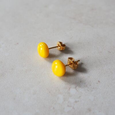 Orecchini - Mini orecchini a bottone gialli