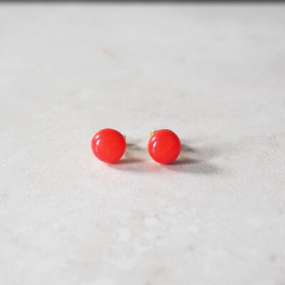 Orecchini rossi - Mini orecchini a bottone