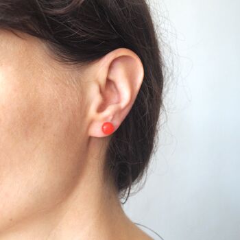 Boucles d'oreilles rouges - Mini puces d'oreilles 4