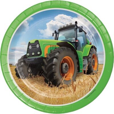 Tractor Time Paper Lunch Plates Sturdy Style