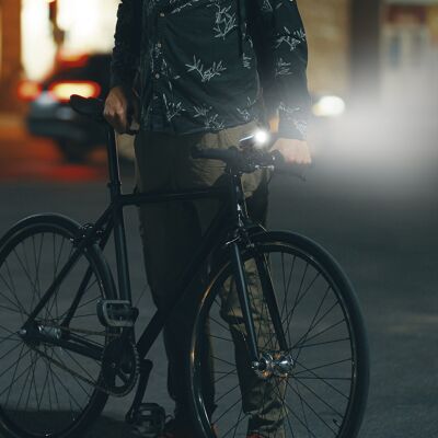 Luce per bici a LED con clacson in blu - TM Electron