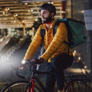 Eclairage vélo LED avec klaxon rose - TM Electron