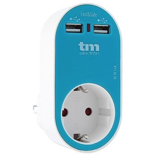 Cargador doble USB (Azul) - TM Electron