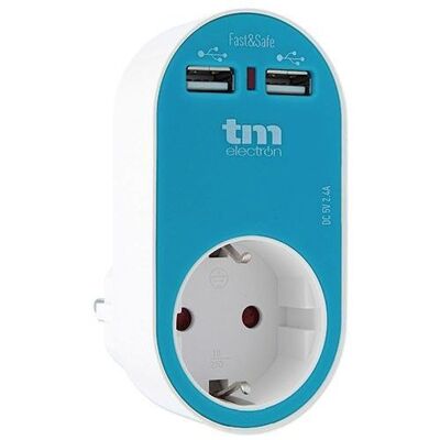 Duales USB-Ladegerät (Blau) - TM Electron