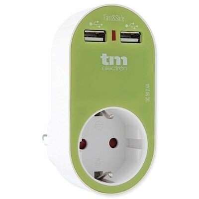 Caricatore USB doppio (verde) - TM Electron