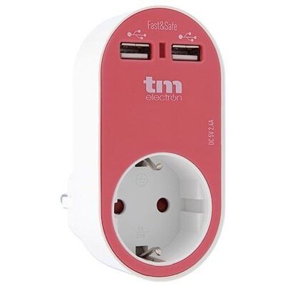 Caricatore USB doppio (rosa) - TM Electron