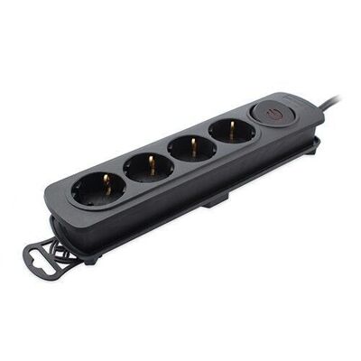 4-socket power strip with black switch - TM Electron