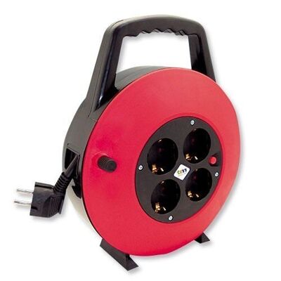 10 meter reel power cable with 4 sockets - TM Electron