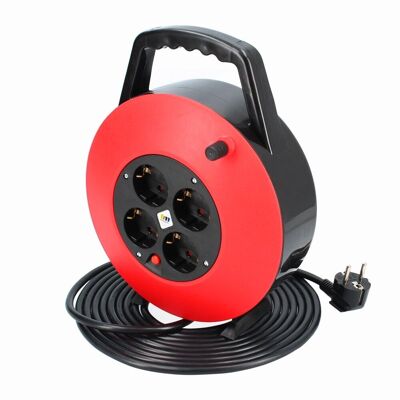 15 meter reel power cable with 4 sockets - TM Electron