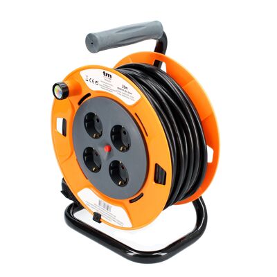25 meter reel power cable with 4 sockets - TM Electron