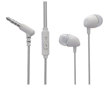 Ecouteur stéréo en silicone avec microphone (Blanc) - TM Electron 2