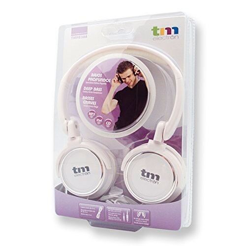 TM Electron TMHE388W Auriculares de diadema supraaurales tipo DJ en color blanco