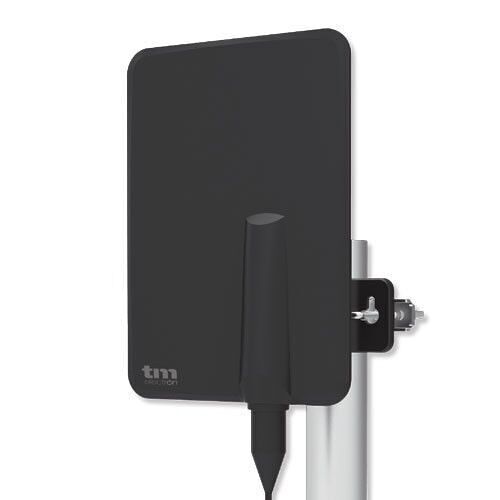 TM Electron TMANT015 antena para televisor de interior o exterior, con amplificador incorporado 40dB, ultra compacta, orientación 360º, montaje en pared o mástil y resistente a la intemperie