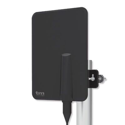 TM Electron TMANT015 indoor or outdoor TV antenna, with built-in 40dB amplifier, ultra compact, 360º orientation, wall or mast mounting and weather resistant