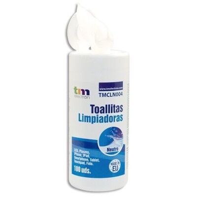 Toallitas para limpiar pantallas 100UDS - TM Electron