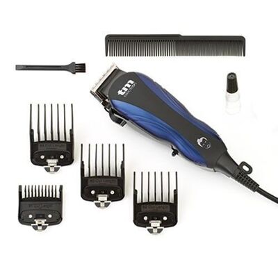 Professional electronic razor with mains cable, 4 combs and variable cutting length