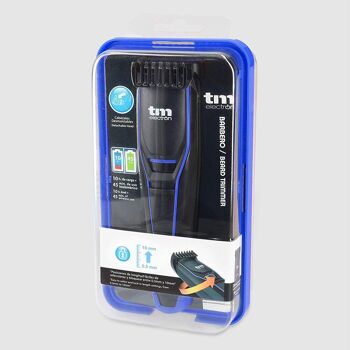 Tondeuse TM Electron TMHC109A avec batterie rechargeable de 600 mAh, 20 longueurs de coupe et tête amovible, finition bleue 5
