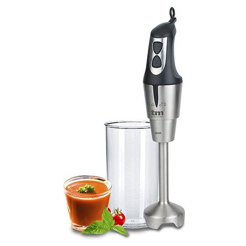 TM Electron TMPBA008 batidora de mano con 400W de potencia, campana y eje de acero inoxidable, vaso graduado de 900ml, empuñadura ergonómica y antideslizante