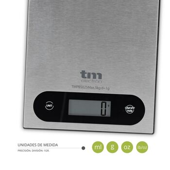 Balance de cuisine numérique compacte TM Electron TMPBS025 en acier inoxydable idéale pour les pâtisseries et l'alimentation 5