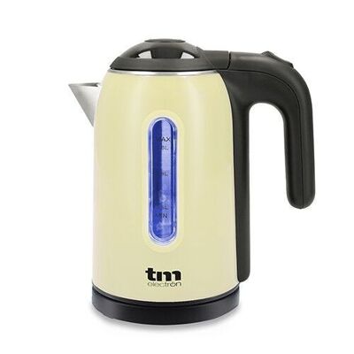 TM Electron TMPKT010C Wasserkocher mit 1 Liter Fassungsvermögen, 1.500 W, LED-Anzeige, 360º-Sockel und doppeltem Sicherheitssystem, cremefarben