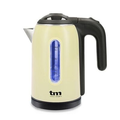 TM Electron TMPKT010C electric kettle with 1 liter capacity, 1,500W, LED indicator, 360º base and double safety system, cream color