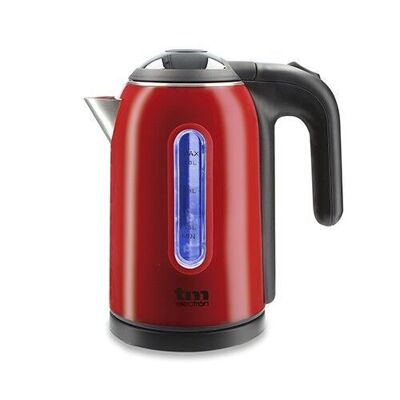 TM Electron TMPKT010R electric kettle with 1 liter capacity, 1,500W, LED indicator, 360º base and double safety system, red color